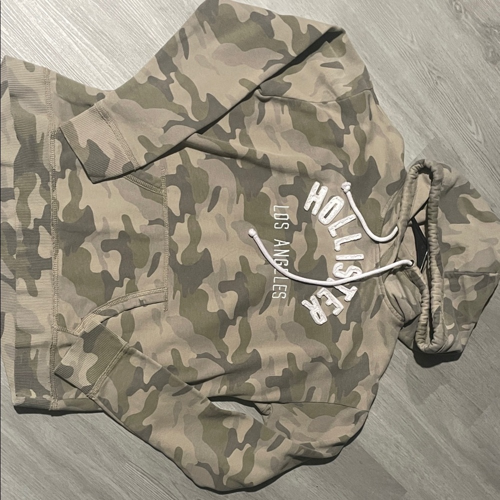 Hollister Green Camo Pullover